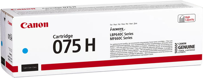 Canon 075H Toner Cartridge Cyan packaging