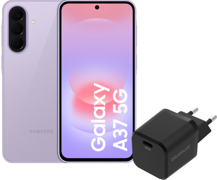 Samsung Galaxy A37 256GB Pink 5G + BlueBuilt Charger with USB-C Port 45W Black Main Image