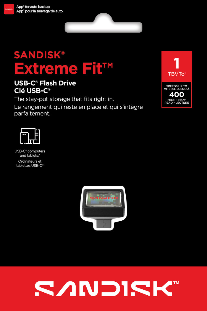 SANDISK Extreme Fit USB-C Flash Drive 1TB verpackung