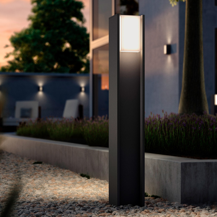 Philips Hue Turaco High Pedestal Lamp Anthracite Outdoors product in use