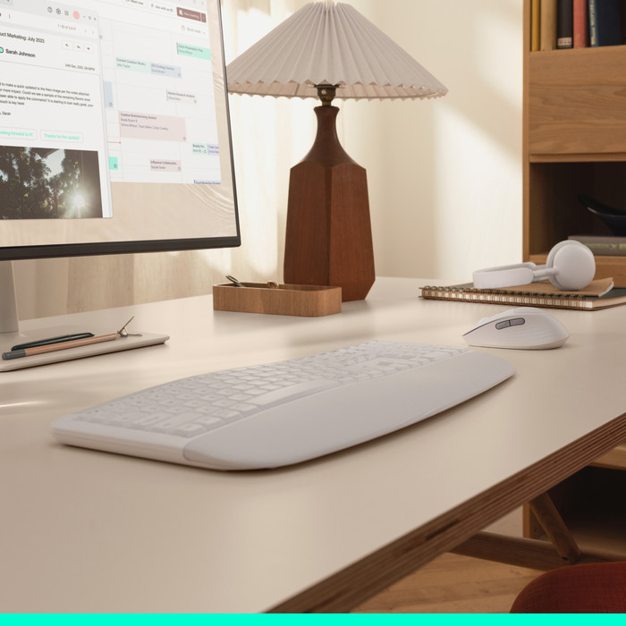 Logitech MK880 Signature Comfort Plus Kabellose Tastatur und Maus Combo Offwhite QWERTZ detail
