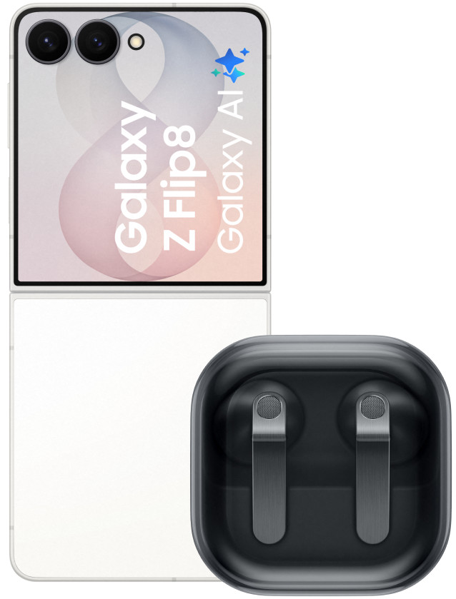 Samsung Galaxy Z Flip8 512GB Weiß 5G + Samsung Galaxy Buds4 Schwarz Main Image