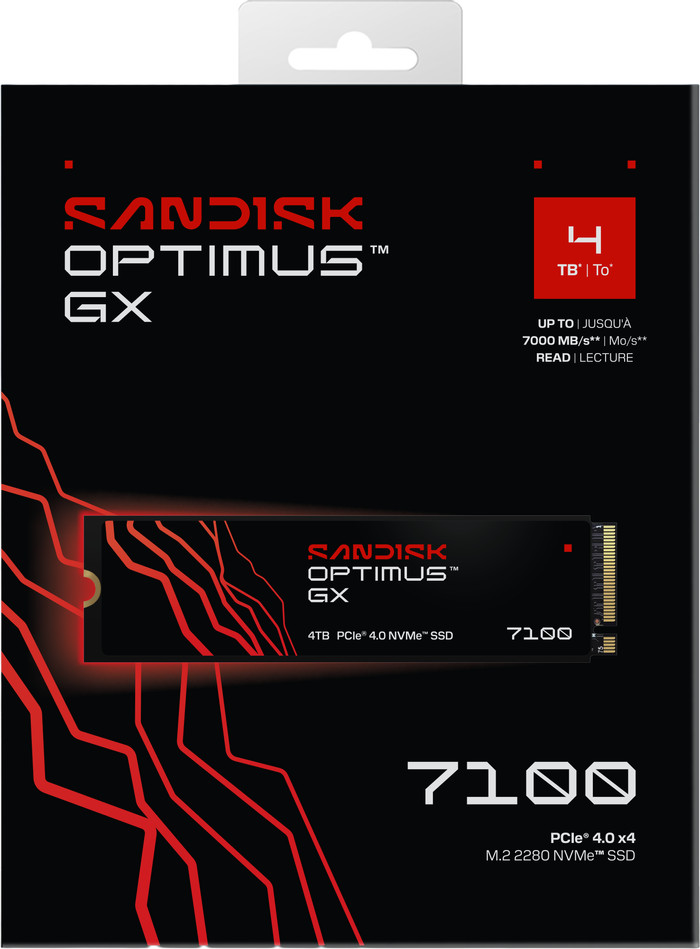 SANDISK Optimus GX 7100 4TB NVMe-SSD verpackung