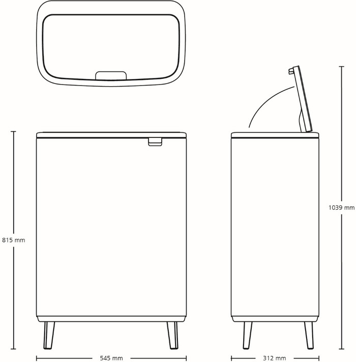 Brabantia Bo Touch Bin Hi Mülleimer 2 x 30 Liter Soft Beige visueller lieferant