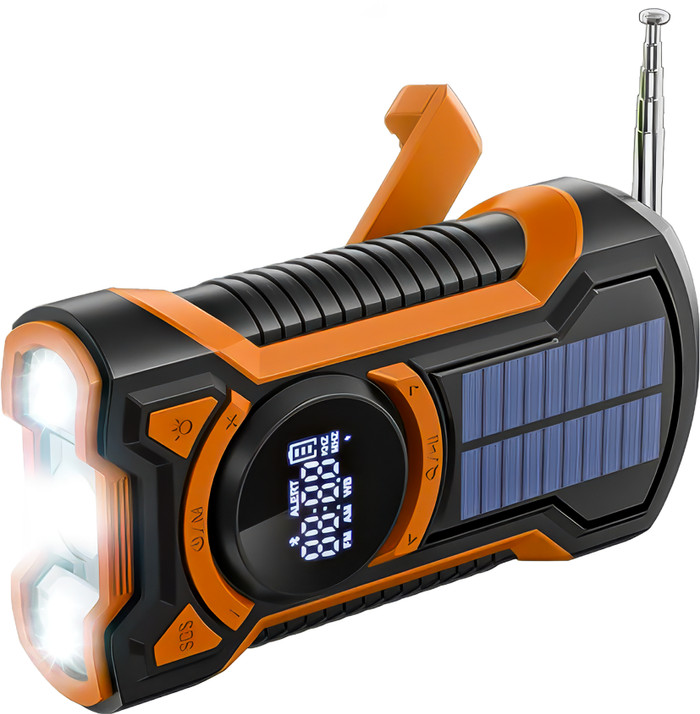 Just in Case Notfallradio mit Solarmodul und Powerbank 5.000 mAh Orange Main Image
