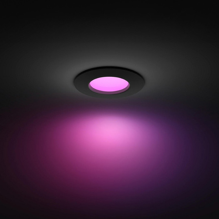 Philips Hue Recessed Spot Light Slim 3-pack - White and Color - 90mm - Black front