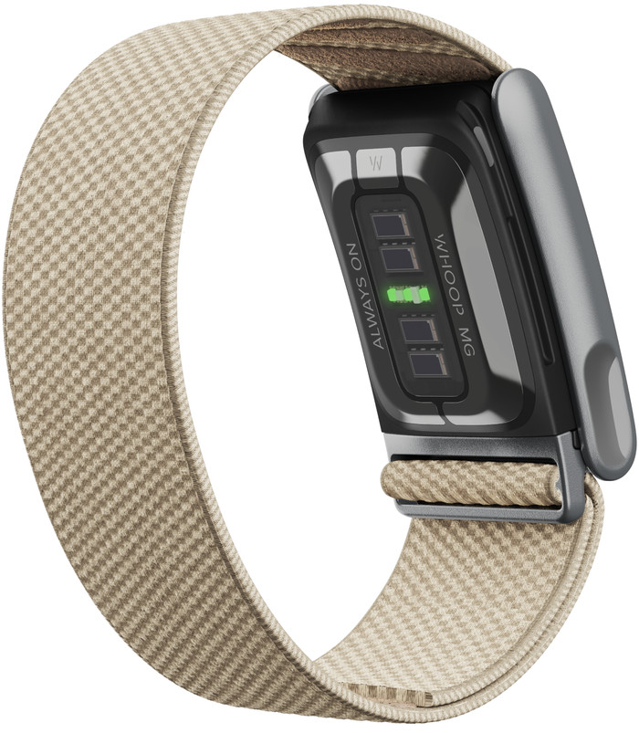 WHOOP MG SuperKnit Band Beige produkt in gebrauch