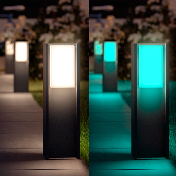 Philips Hue Turaco Low Pedestal Lamp Anthracite Outdoors product in use