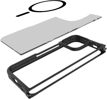 Just in Case Google Pixel 11 Pro Fold Backcover mit Magnet Schwarz innen