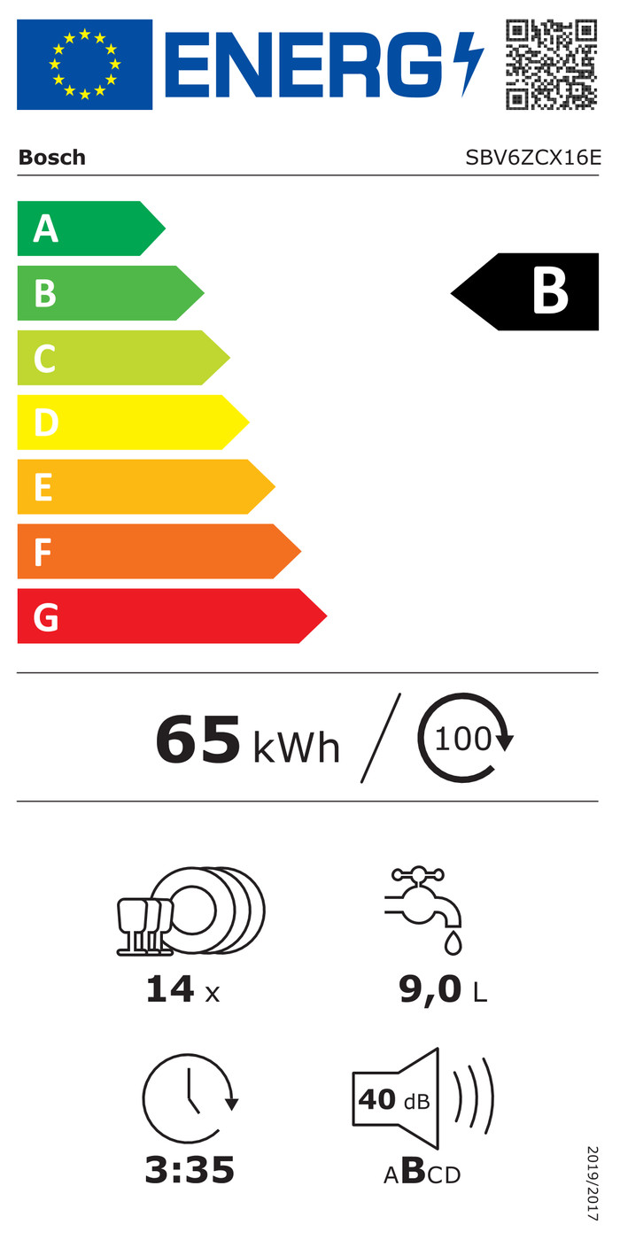 Bosch SBV6ZCX16E energielabel