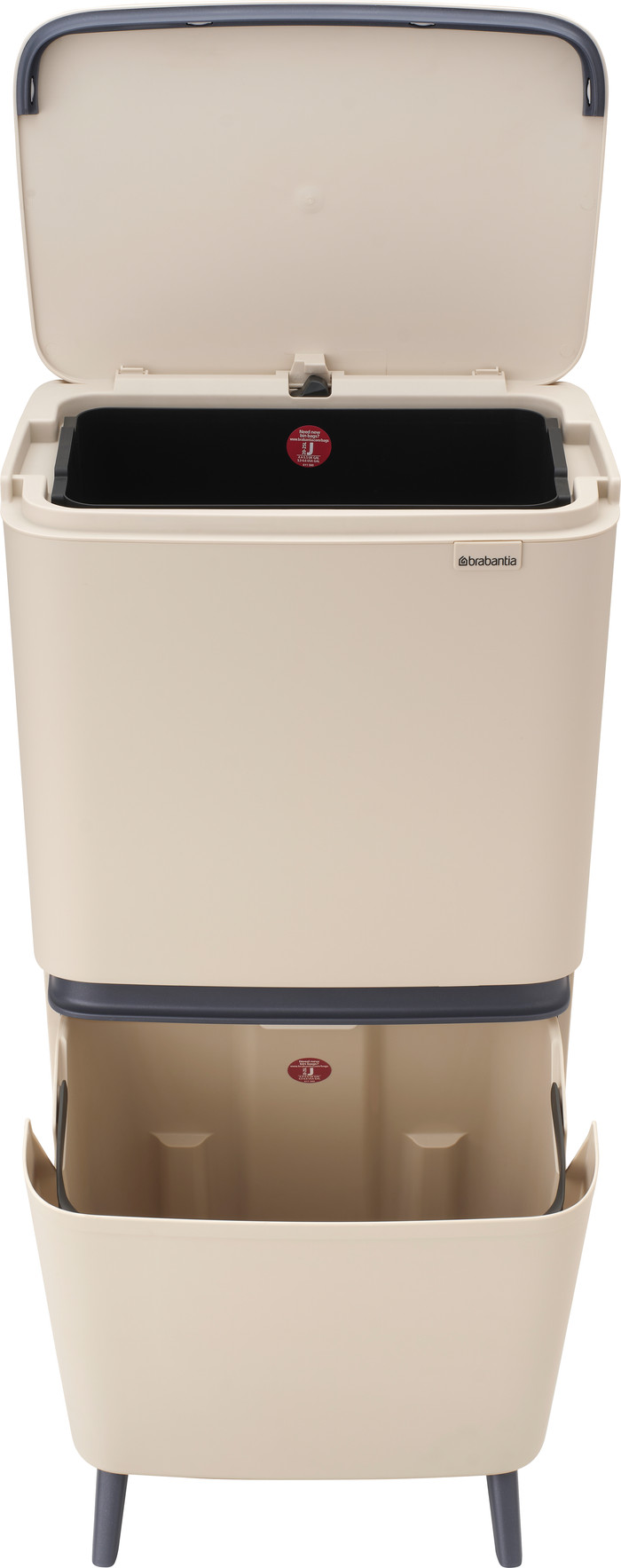 Brabantia SortUp Recycle Hi Mülleimer 20+25L Beige detail