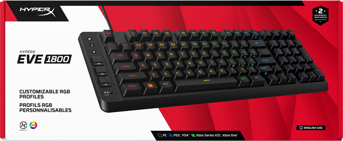 HyperX Eve 1800 Gaming QWERTZ verpackung