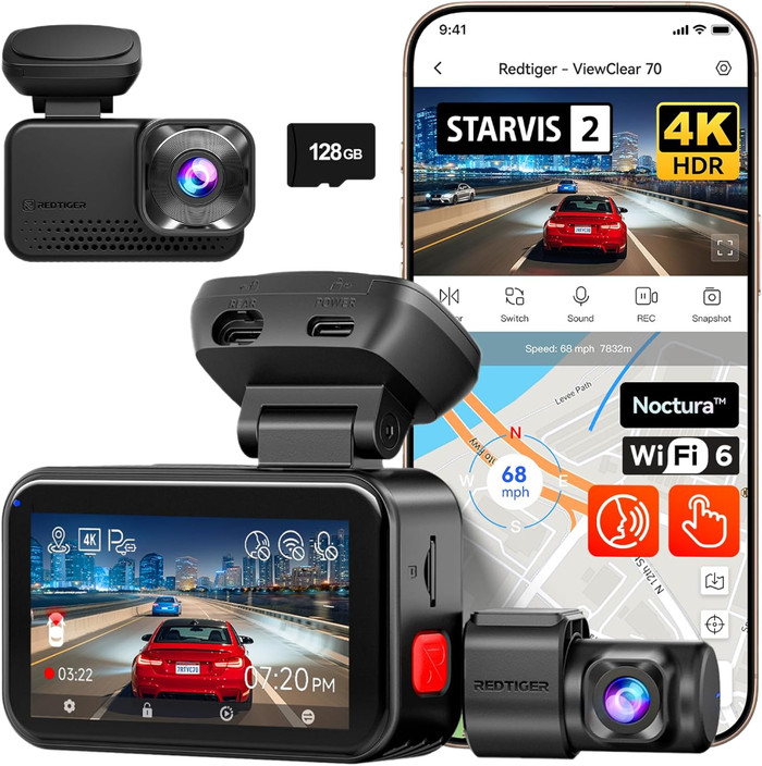 Redtiger ViewClear 70 4K Touchscreen WLAN GPS 2CH 128GB zubehör