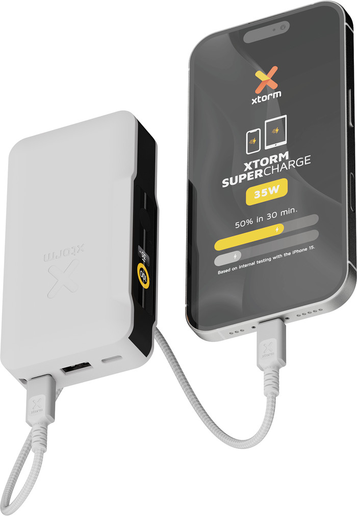 Xtorm NextGen 35W Power Bank 10,000 mAh White product in use
