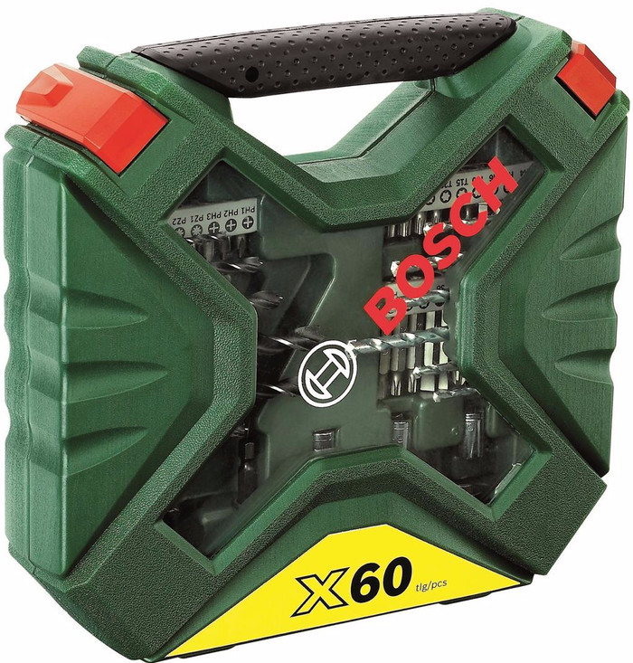 60-teiliges Bosch X-Line Bit- und Bohrerset verpackung