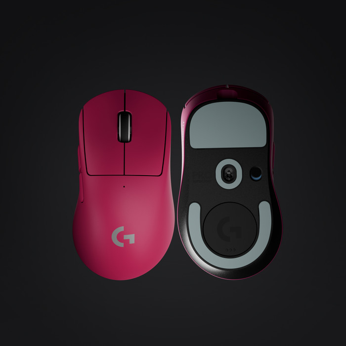 Logitech G PRO X Superlight 2 DEX Lightspeed Kabellose Gaming-Maus Magenta produkt in gebrauch