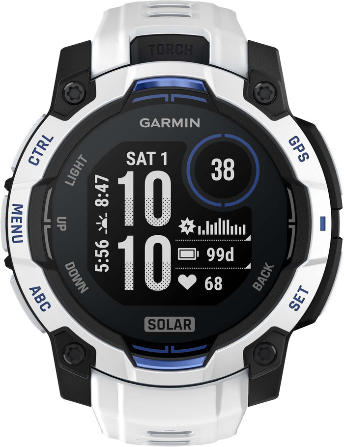 Garmin Instinct 3 Solar White 45mm front