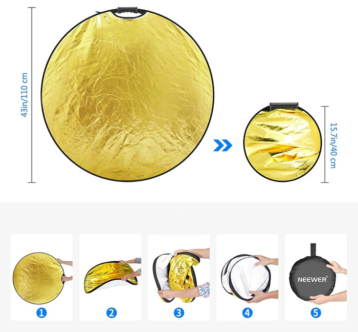 Neewer RF-110 Reflector set (5 in 1) product in use