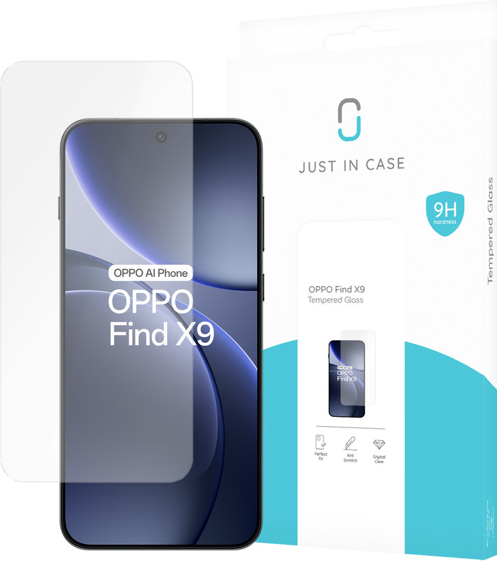 Just In Case Tempered Glass OPPO Find X9 Panzerglas verpackung