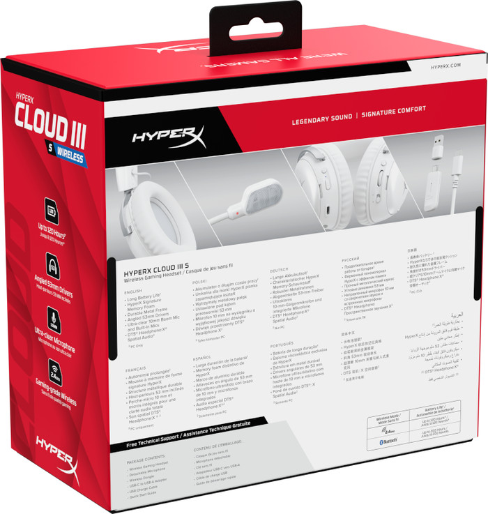 HyperX Cloud III S Wireless White packaging