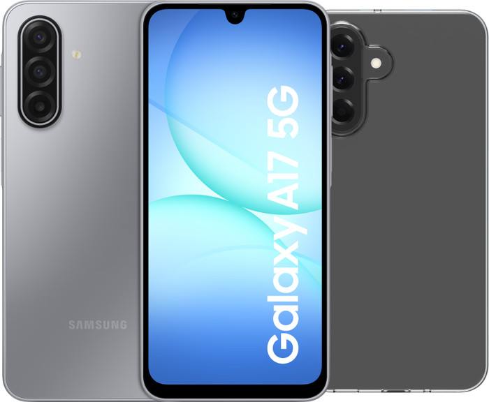 Samsung Galaxy A17 128GB Grau 5G + BlueBuilt Backcover Transparent Main Image