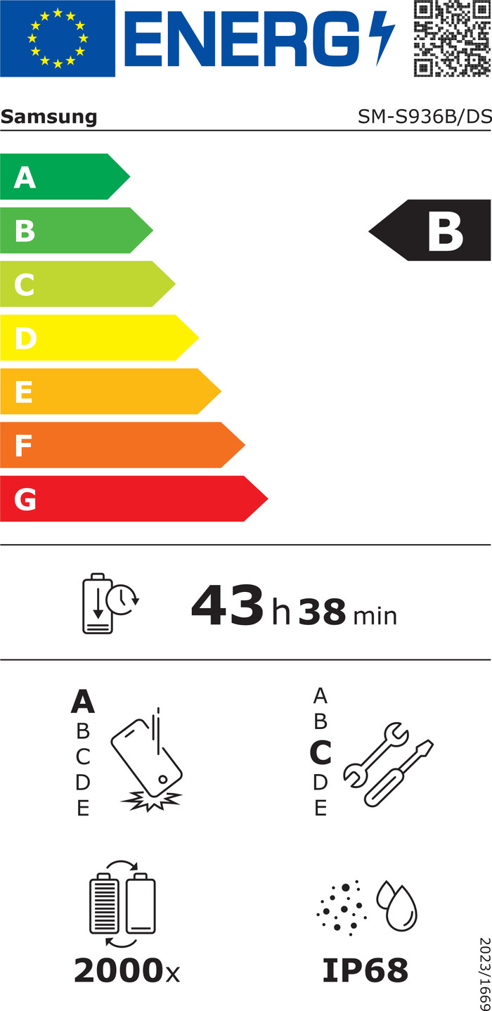 Samsung Galaxy S24 Plus 512GB Black 5G energy label