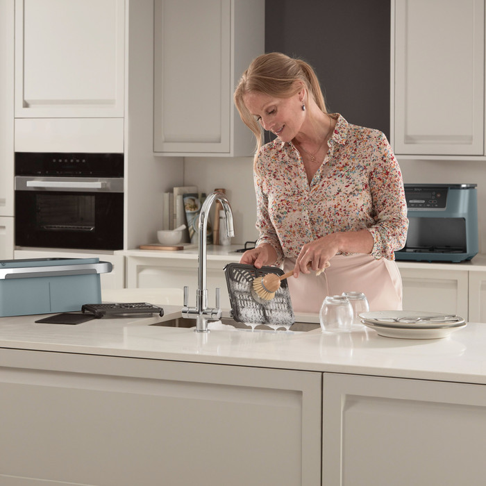 Ninja Foodi FlexDrawer Airfryer Blue product in use