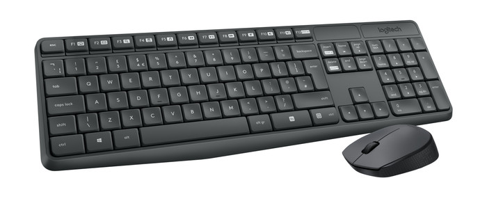 Logitech MK235 kabellose Tastatur und Maus QWERTZ left side