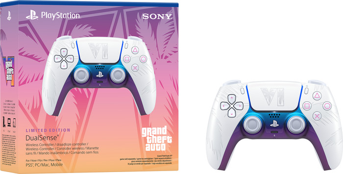Sony PlayStation 5 DualSense Kabelloser Controller GTA 6 Weiß Limited Edition verpackung
