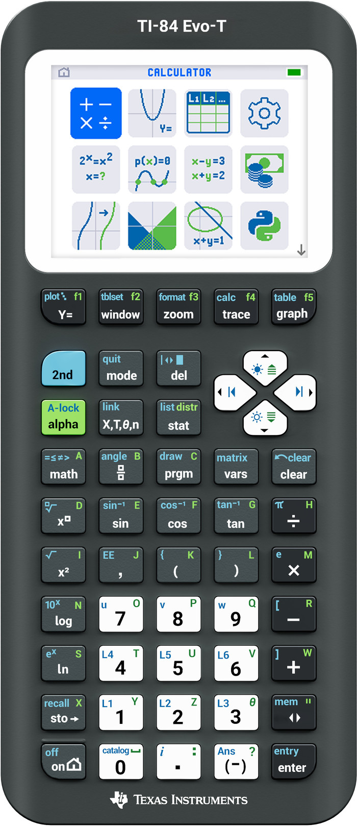 Texas Instruments TI-84 Evo-T Grafikfähiger Taschenrechner vorne