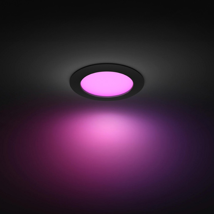 Philips Hue Recessed Spot Light Slim - White and Color 170mm - Black front