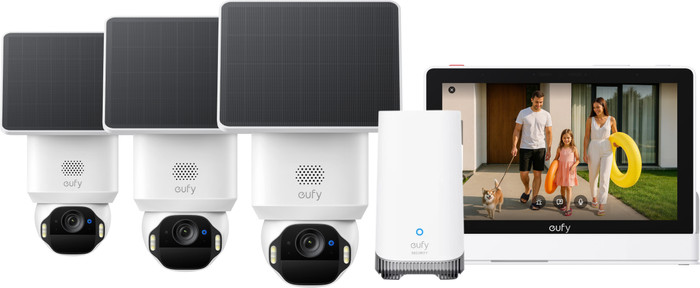 eufy SoloCam E42 3er-Pack + HomeBase 3 + Smart Display E10 Main Image