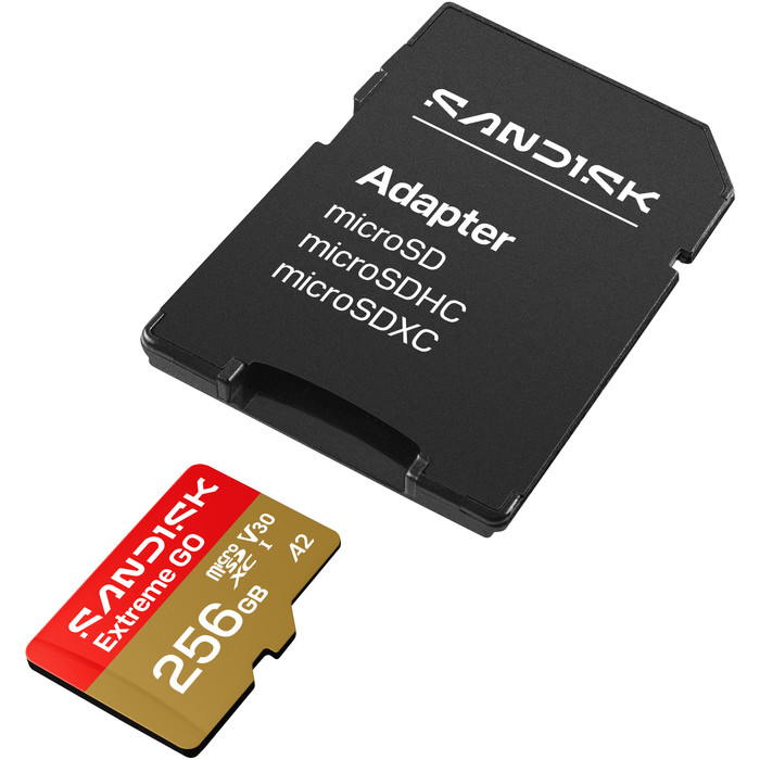 SANDISK Extreme GO microSDXC 256GB 240 MB/s oberseite