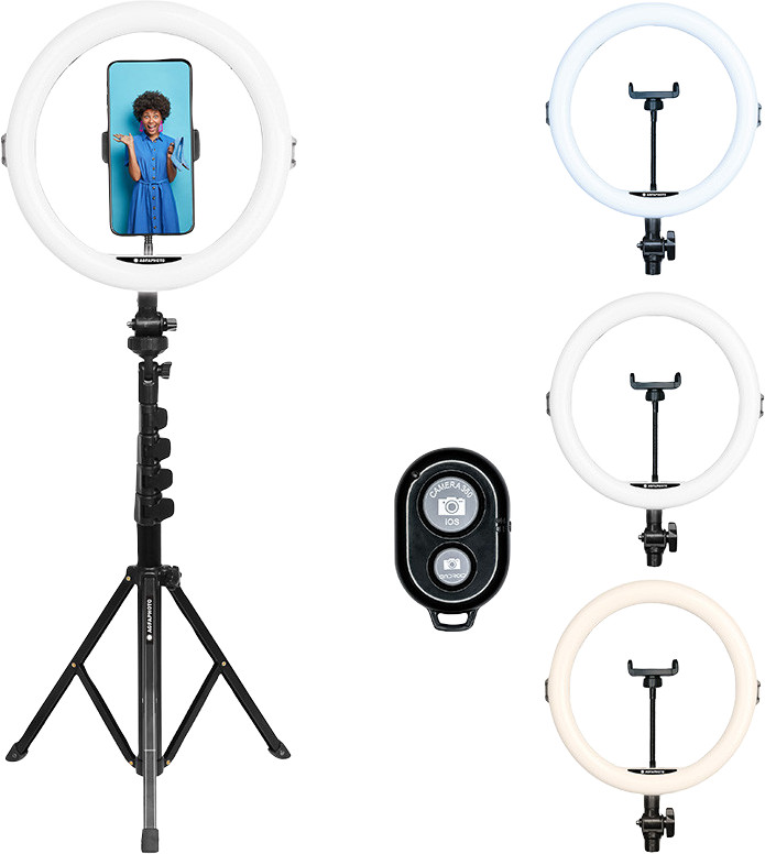 AgfaPhoto 11 Zoll Ringlicht mit 155-cm-Stativ und Fernbedienung detail