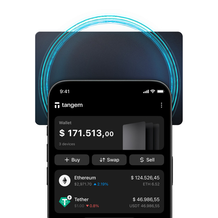 Tangem Wallet 2.0 - Secure Crypto Cold Wallet - 3 Card Set Stealth visual supplier