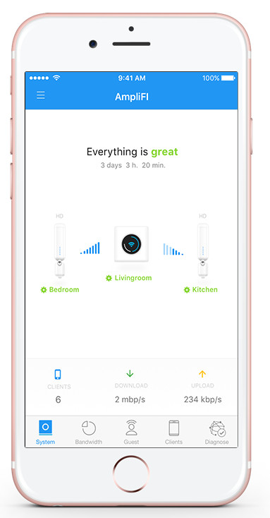Ubiquiti AmpliFi AFi-P-HD Mesh WLAN-Erweiterung visueller lieferant