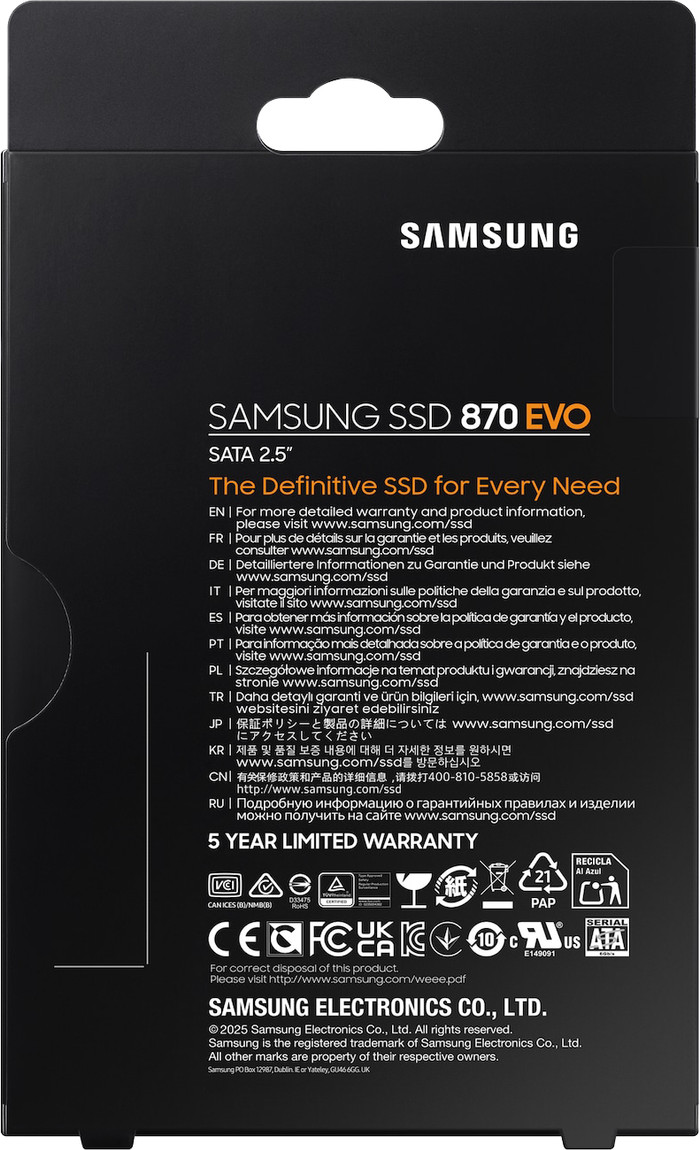 Samsung 870 EVO 2,5 Zoll 8TB produkt in gebrauch