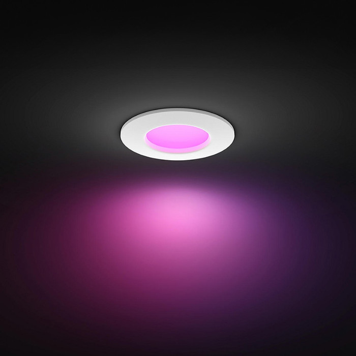 Philips Hue Recessed Spot Light Slim 3-pack - White and Color - 90mm - White front