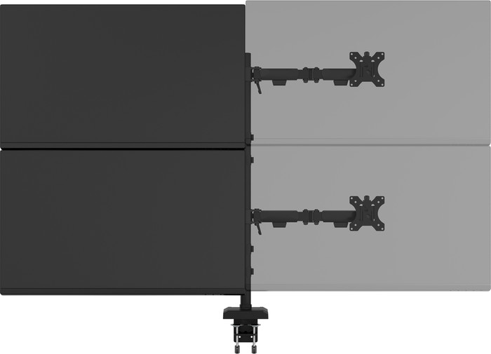 Neomounts NERO DS60-600BL2-2 Monitorhalterung Schwarz vorne