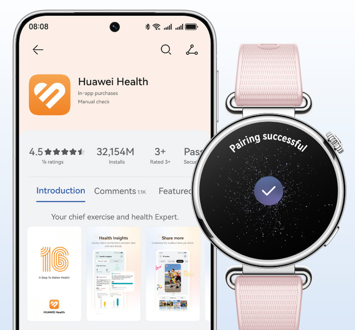 Huawei Watch GT 7 41 mm Rosa produkt in gebrauch