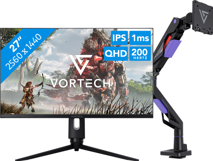 Vortech Pro 27 inches Quad HD + Vortech Monitor Arm with Gas Spring Main Image