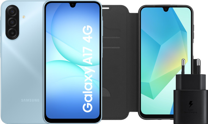 Samsung Galaxy A17 128GB Blue 4G + Accessory Pack Main Image
