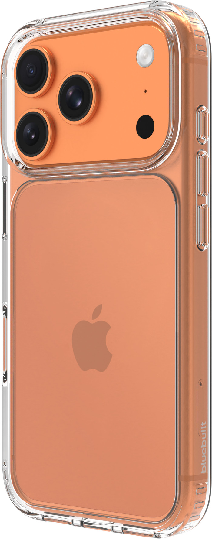 BlueBuilt Protective Cover iPhone 17 Pro Transparent + Privacy Displayschutz Doppelpack rechte seite