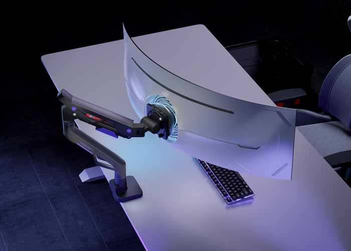 Vortech Monitorhalterung mit Gasfeder produkt in gebrauch