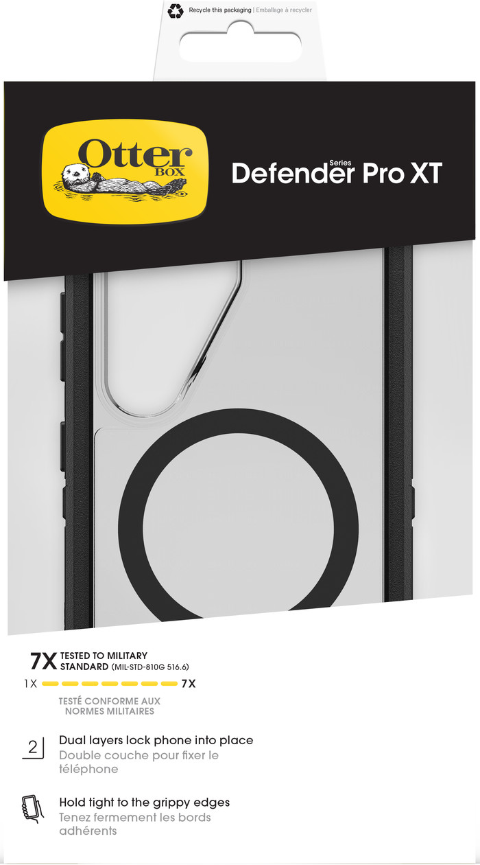 OtterBox Defender Samsung Galaxy S26 Back Cover with Magnet Transparent Black Belt packaging