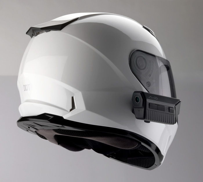 Mio MiVue MP30 GPS Dual Motorrad Dashcam produkt in gebrauch
