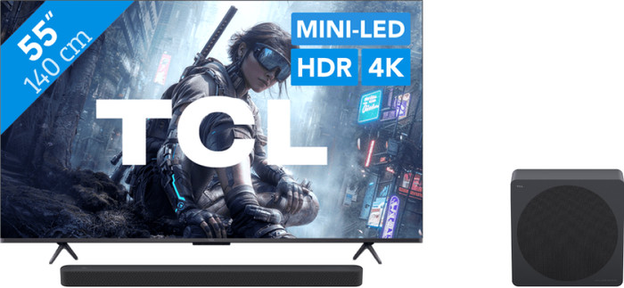 TCL QD Mini LED 55" T8D (2026) + TCL A65K Main Image