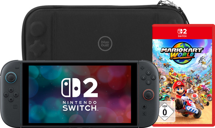 Nintendo Switch 2 + Mario Kart World + BlueBuilt Schutzhülle Main Image