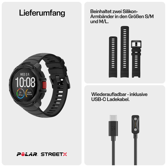 Polar Street X Schwarz 45 mm visueller lieferant