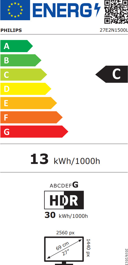 Philips 27E2N1500L/00 energielabel
